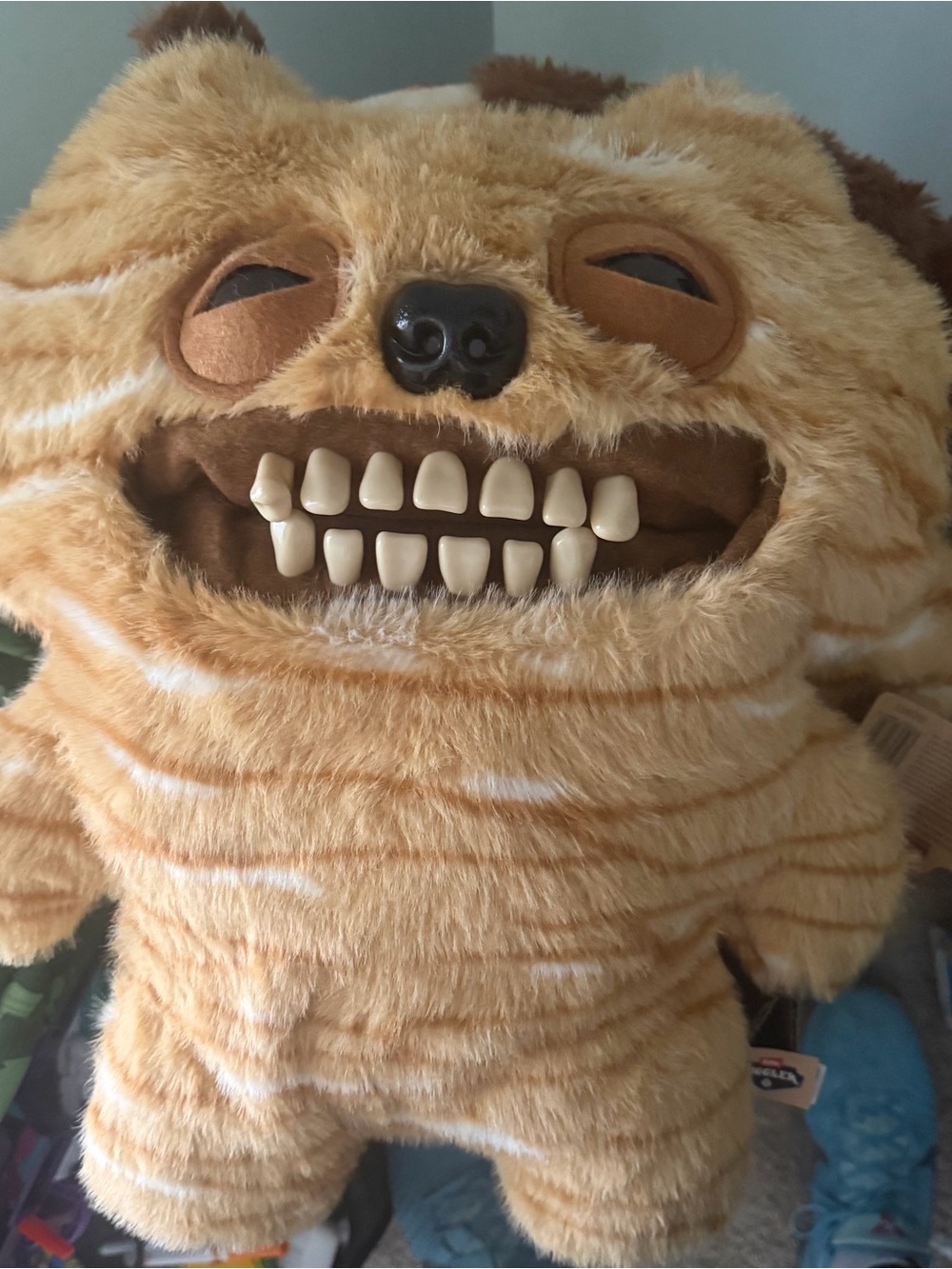 Slugger Plush Dog Toy - Orange Striped Furry Character